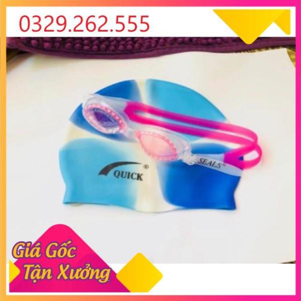 (Sale Khủng)  Combo kính bơi SEALS + mũ bơi Quick cao cấp