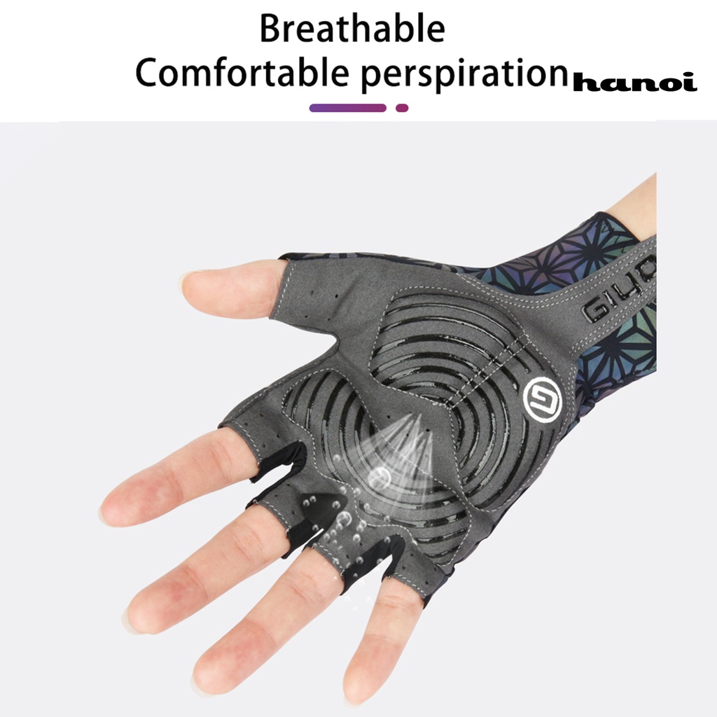 GIYO 1 Đôi Găng Tay Thể Thao Hở Ngón Chống Trượt Hấp Thụ Sốc