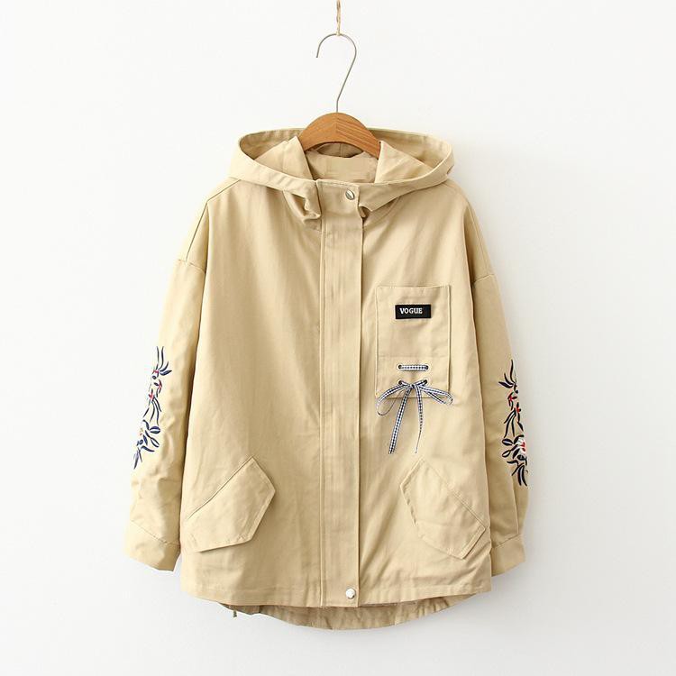 Áo khoác Kaki  túi hộp  form đẹp cho nam nữ ,họa tiết thêu hoa nổi bật T006