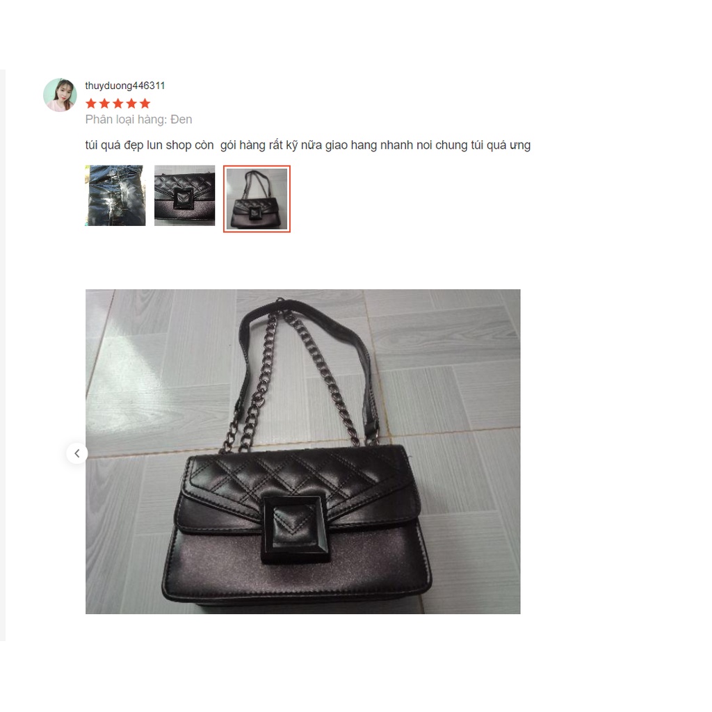 Túi xách nữ khóa vuông đeo chéo phong cách sang trọng KVUONG02 + hình tự chụp