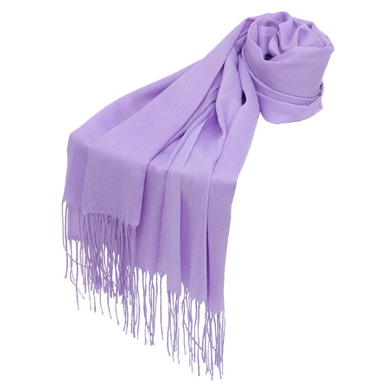 Khăn Choàng Dài Màu Trơn Đính Tua Rua Thời Trang Cho Nữ