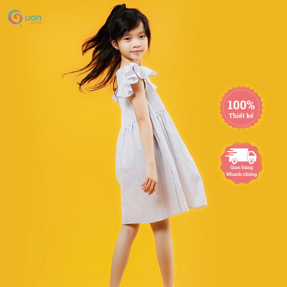 Váy bé gái chấm bi từ 11-28kg vải cotton nhung thoáng mát Mon Mon - GUON