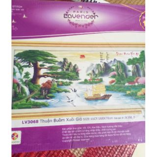 Tranh thêu chữ thập Thuận buồm xuôi gió kt 168*78cm(hình thật)