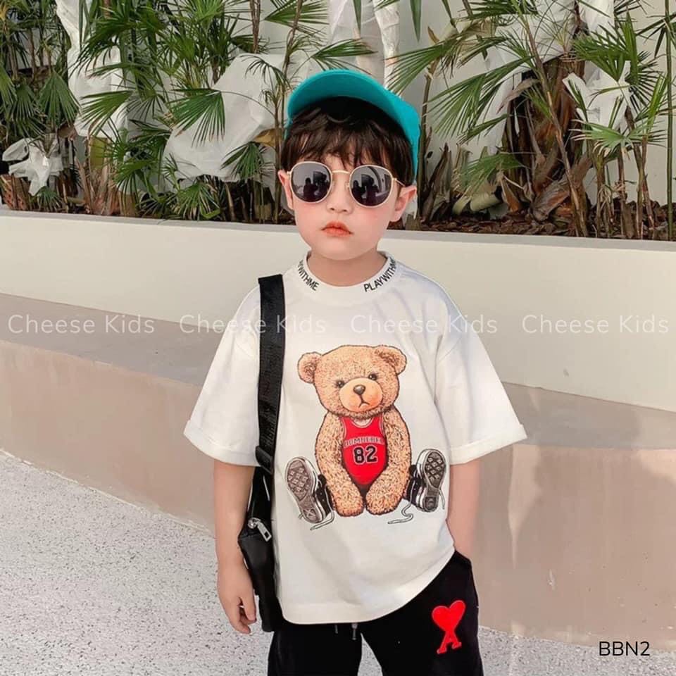 Áo phông trẻ em , áo thun unisex bé trai bé gái cheesekids 15 đến 23kg