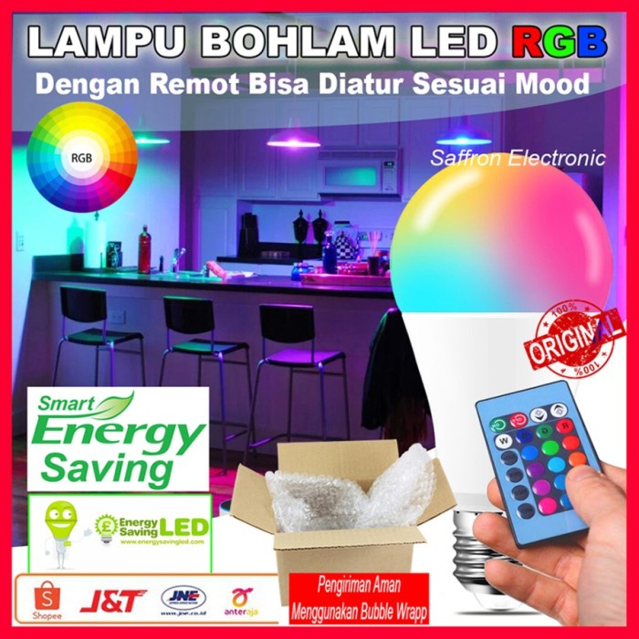 Bóng Đèn LED Rgb Thay Đổi Màu Sắc Có Điều Khiển Từ Xa - 3W
