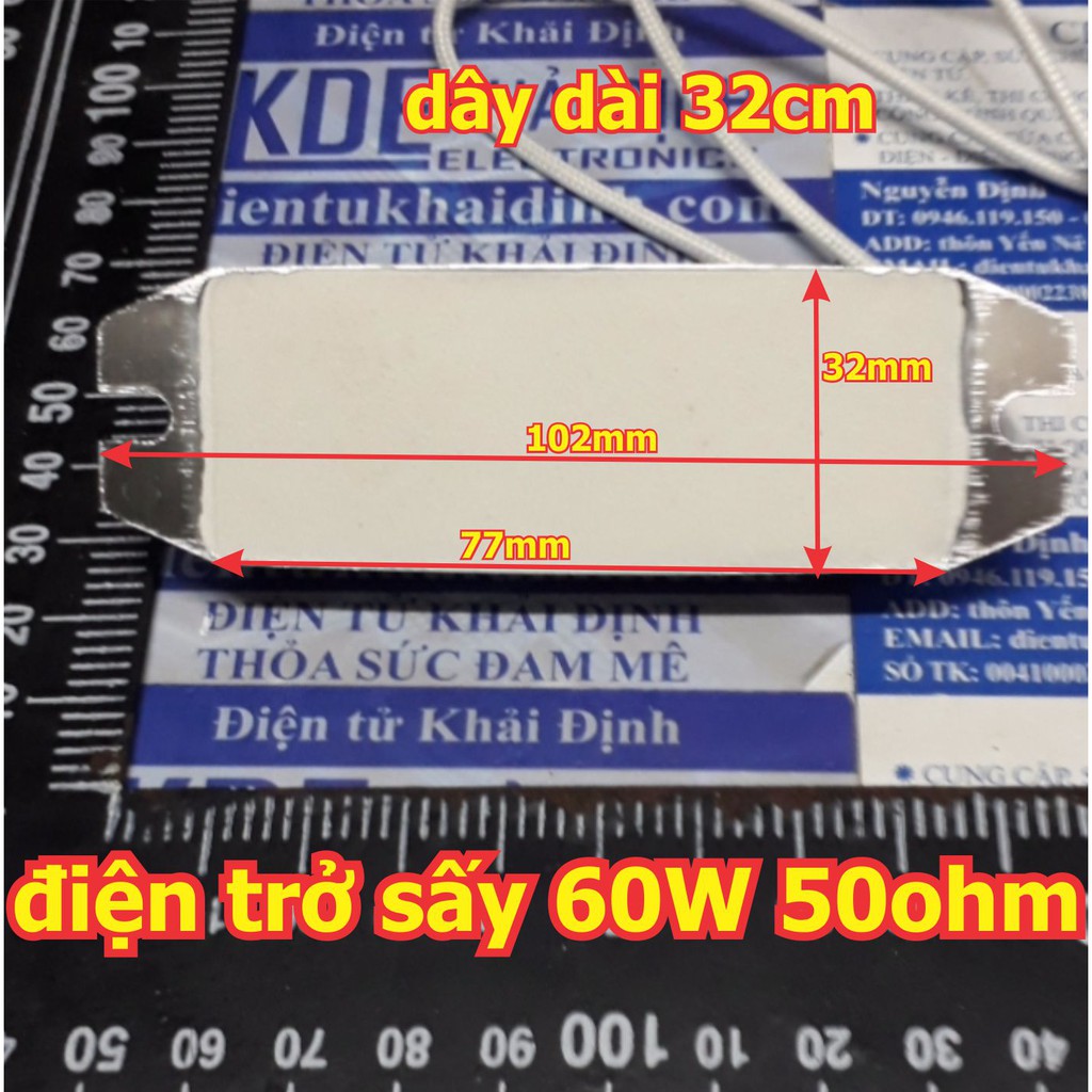 điện trở nhôm, điện trở sấy, điện trở biến tần RSLG 60W 100Ω 100OHM 60W100RJ kde5277