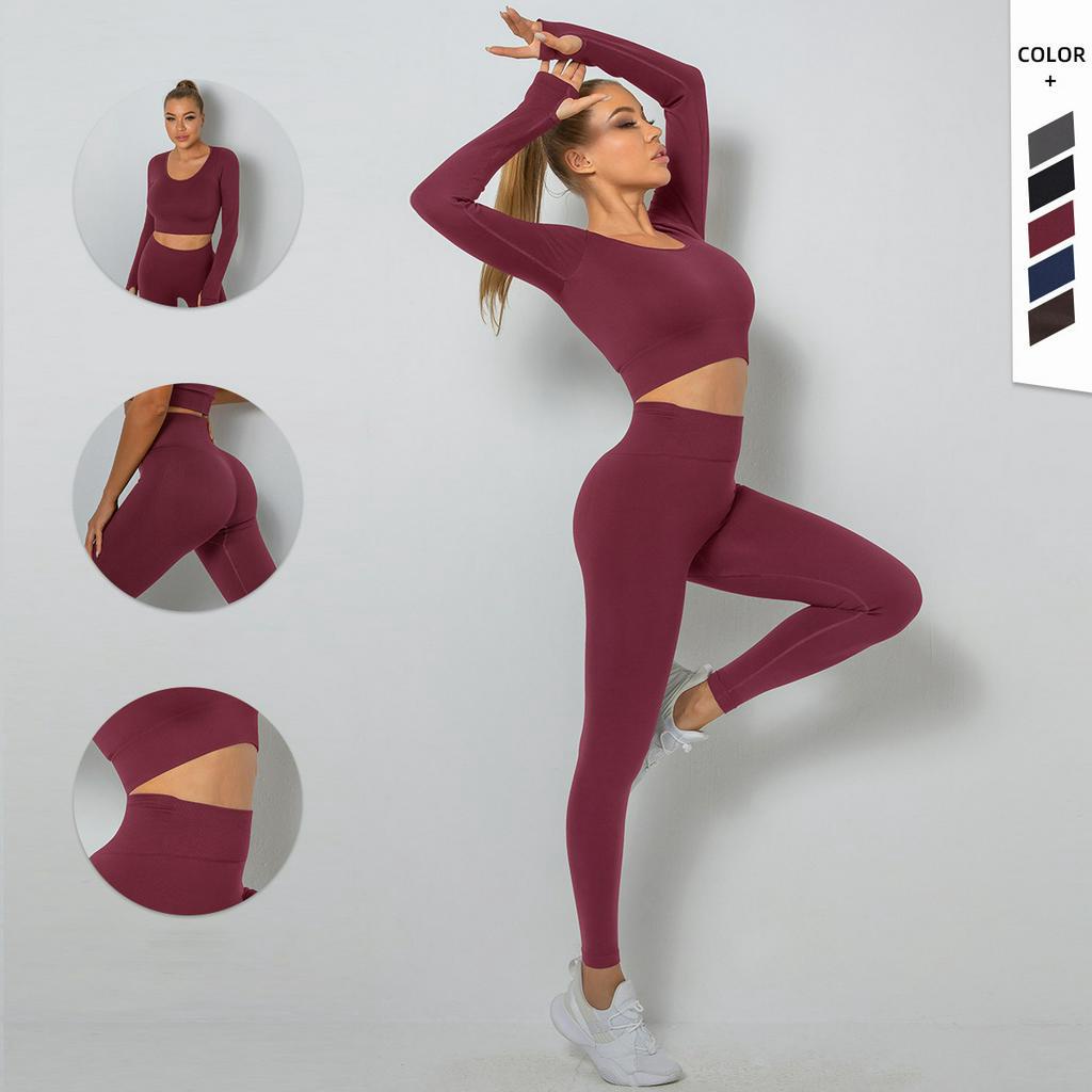 Bộ Áo Dài Tay + Quần Legging Thể Thao Thoáng Khí Dành Cho Nữ