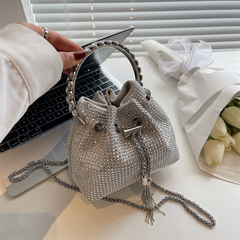 Túi Đeo Chéo Mini Đính Kim Cương Sáng Bóng Phong Cách Thời Trang Mới Cho Nữ