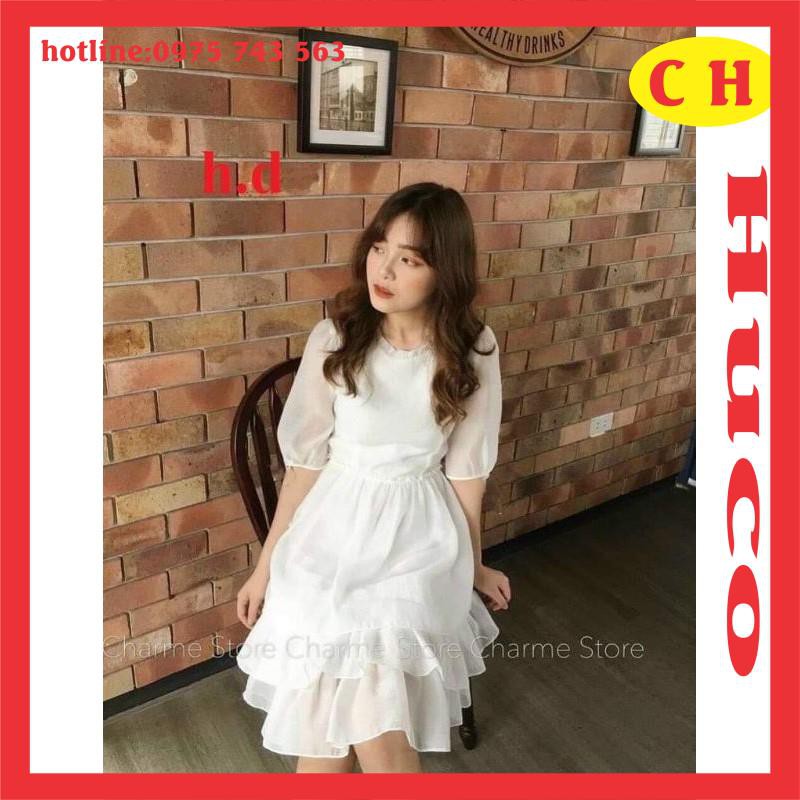 🦋sét đầm nữ🦋đầm nữ vintage trắng tinh khôi🦋váy nữ kiểu dáng trẻ trung dài xòe ba tầng freesize giá rẻ kèm video ảnh thật | BigBuy360 - bigbuy360.vn