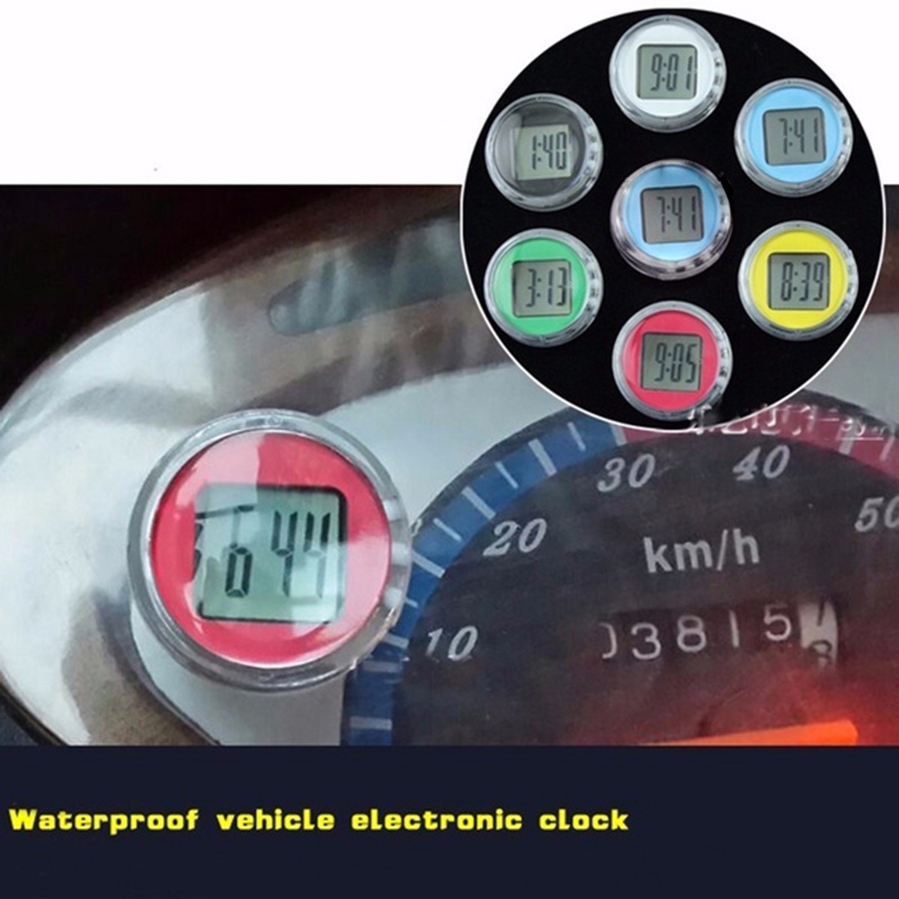 Đồng hồ điện tử mini chống thấm nước tiện dụng cho xe máy