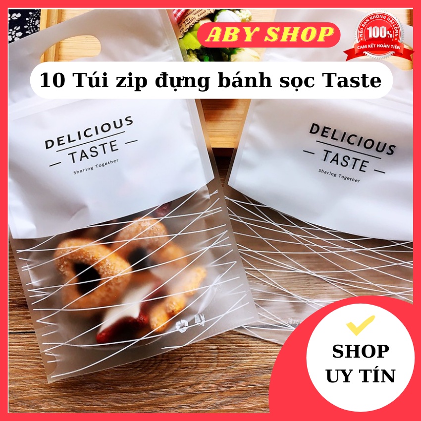 10 Túi zip đựng bánh sọc Taste ⚡ GIÁ SỐC ⚡ túi zip đựng bánh tiện lợi và có thể tái sử dụng