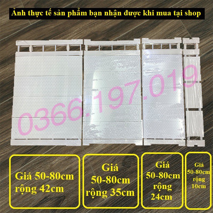 (Hoàn$) Thanh ngăn chia tủ quần áo - tủ bếp không khoan vít chịu 15kg (STIHN)