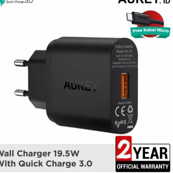 Củ Sạc Aukey Pa-T9 1 Port 19.5w Qc 3.0 Chính Hãng Chất Lượng Cao