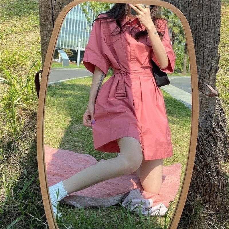 Đầm Sơ Mi Trắng Thời Trang Mùa Hè Hàn Quốc Cho Nữ