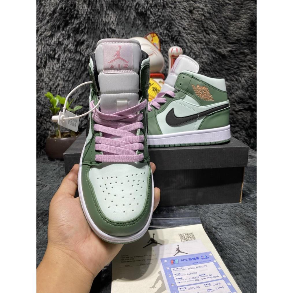 (Full Box + Sale ) Giày Thể Thao Air Jordan 1 Mid SE Dutch Green Cổ Siêu Đẹp Dành Cho Nữ | BigBuy360 - bigbuy360.vn