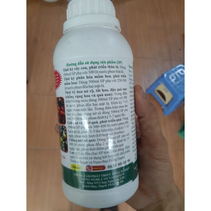 Dung dịch Nano Canxi Super chai 500ml - Chống rụng hoa, rụng quả non.