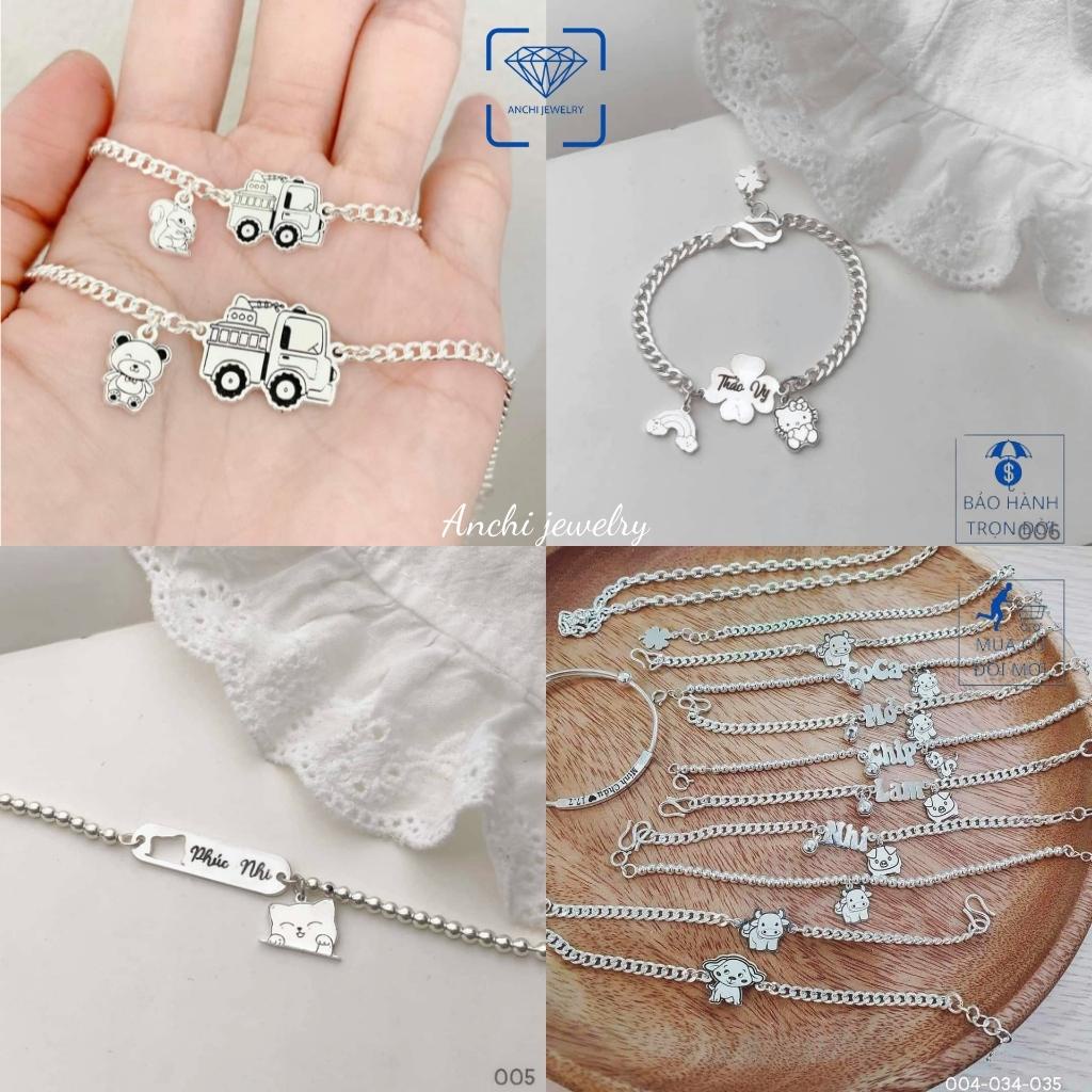 Charm bạc treo xỏ vòng lắc tay hình mèo dâu tây cherry gấu bông nhiều mẫu dễ thương