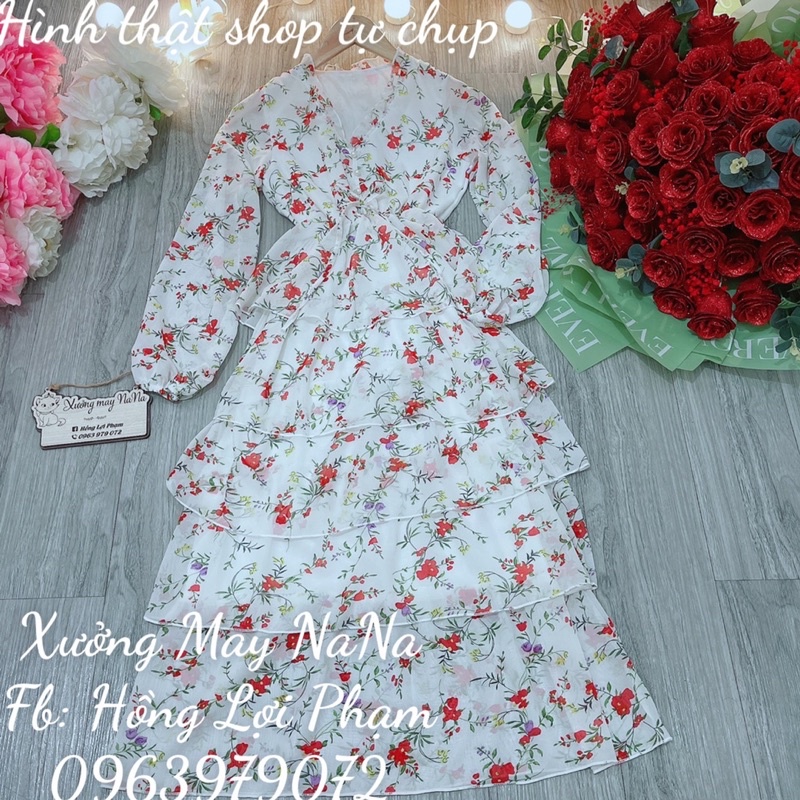 Maxi hoa nhí 5 tầng siêu hot