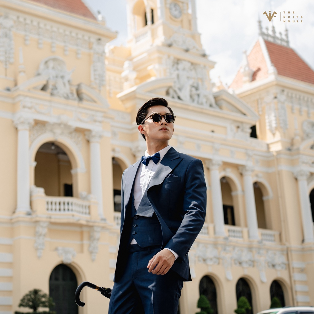 Bộ vest nam xanh đen, suits sartorial, chất Wool, chuẩn form The Suits House