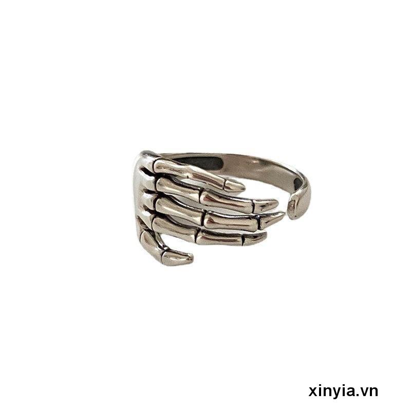 Nhẫn hợp kim hình xương bàn tay độc đáo sành điệu