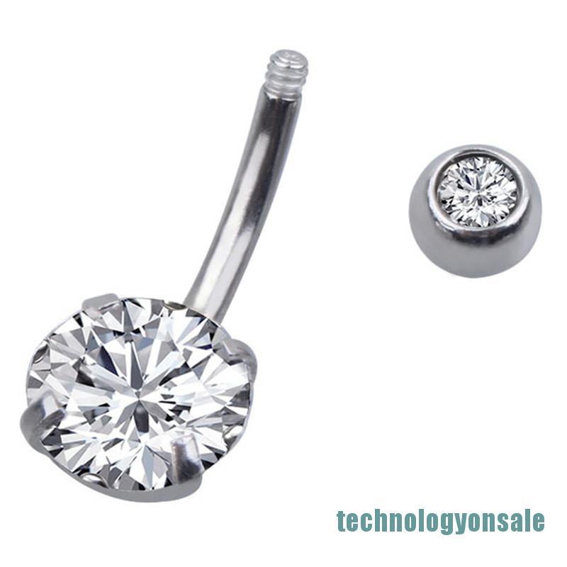 Khuyên Rốn Thép Y Tế Đính Đá