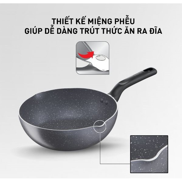 [Mã LIFEHL25 giảm 10% đơn 350K] Combo Chảo vân đá Tefal Natura Chảo chiên 24cm &amp; Chảo chiên sâu lòng 28cm