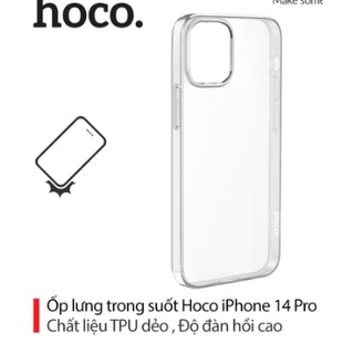 Ốp lưng dẻo Hoco cho iPhone 14, 14 Pro, 14 Plus, 14 Pro Max silicon dẻo cao cấp