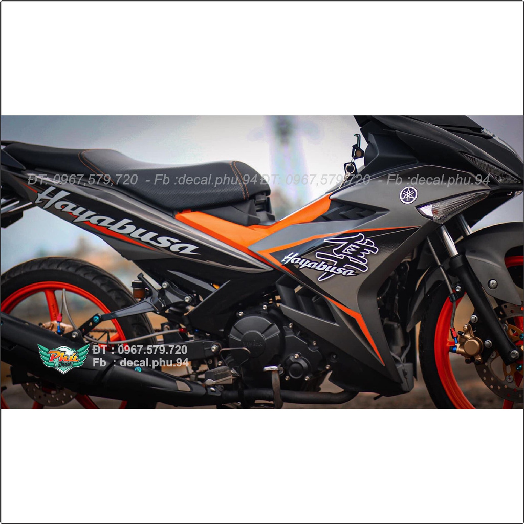 Tem Rời Exciter 150 Hayabusa xám cam