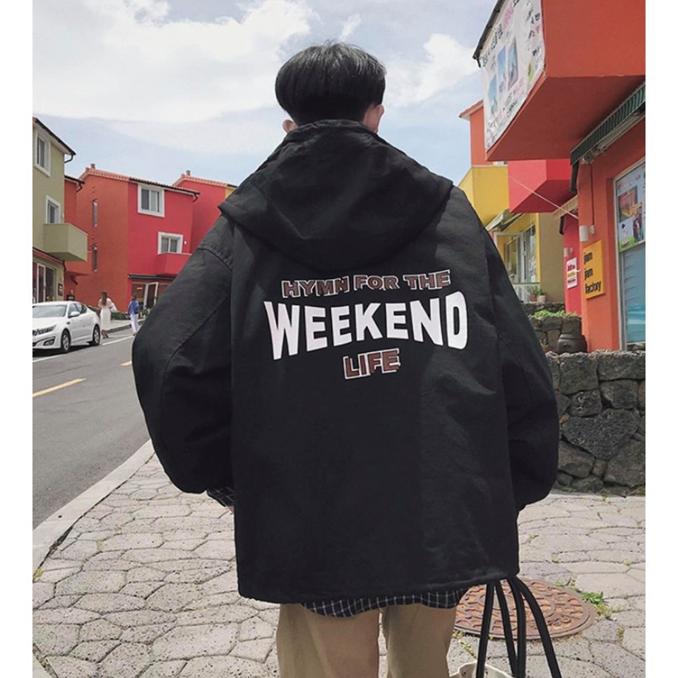 Áo khoác dù 2 lớp Weekend unisex form rộng cặp đôi đẹp ulzzang Hàn Quốc dành cho nam và nữ Tết 2020 | Valu Store