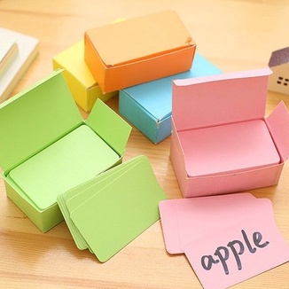 Hộp 100 Tờ Giấy Kraft Cứng Cao Cấp- Giấy Note - Thẻ Trắng Cứng Viết Tay Từ Mới Tiếng Anh