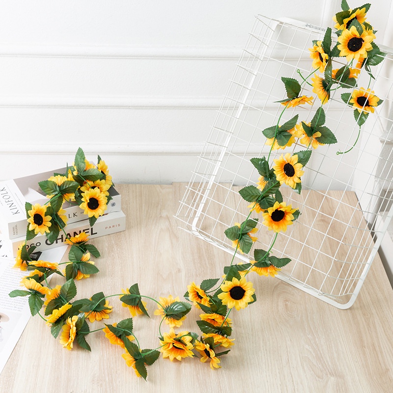 Vòng Hoa Hướng Dương Giả 250Cm Trang Trí Nội Thất
