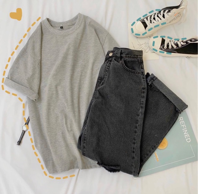 Áo thun trơn nam tay lỡ - basic tee form rộng oversize phong cách trẻ trung năng động