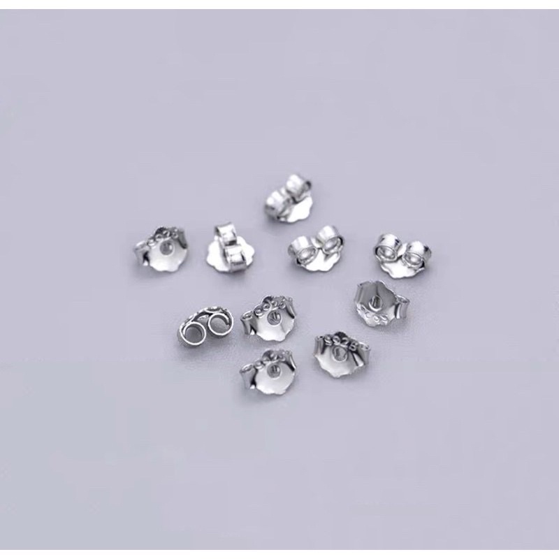 Bông tai nụ chốt gài, Bạc 925, nhỏ xinh 2 ly (rất nhỏ) - kèm hộp trang sức.