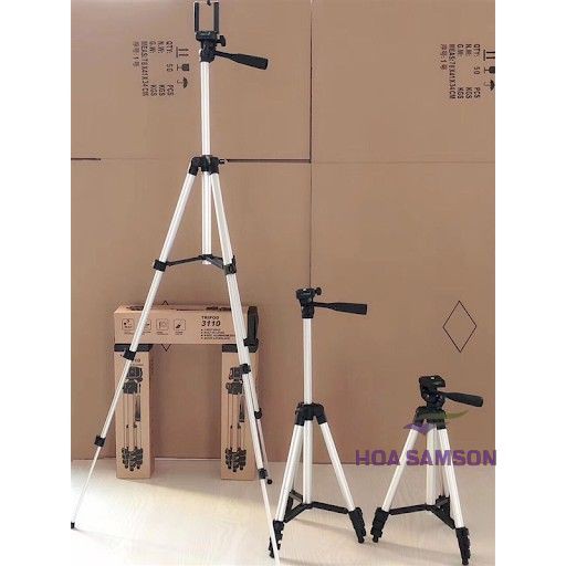 Giá đỡ chụp ảnh điện thoại tripod 3 chân 3110 kết hợp remote tương thích với nhiều dòng máy