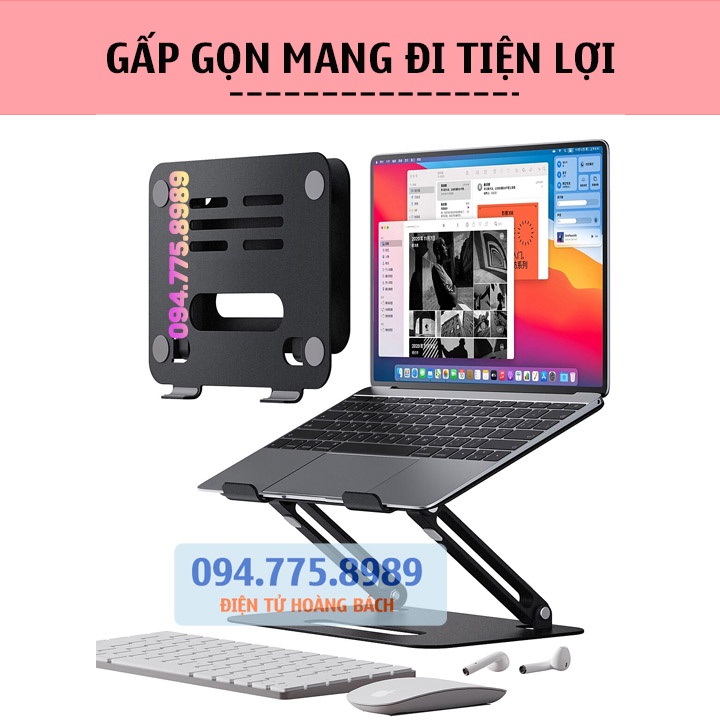 P43 /  #Giá đỡ laptop tablet bằng nhôm ErgoTek E43 11 - 17.3 Inch - Đế tản nhiệt nâng Macbook - máy tính bảng - Ipad