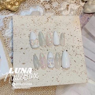 Móng giả thiết kế charm nơ gấu