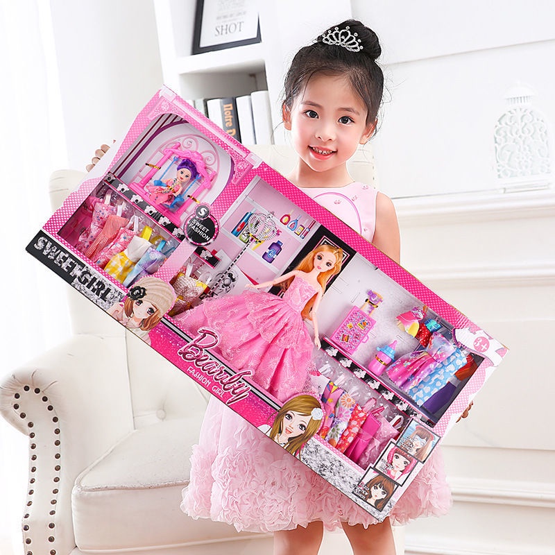 Bộ đồ chơi búp bê Barbie mặc đầm công chúa xinh xắn hộp quà cho bé gái