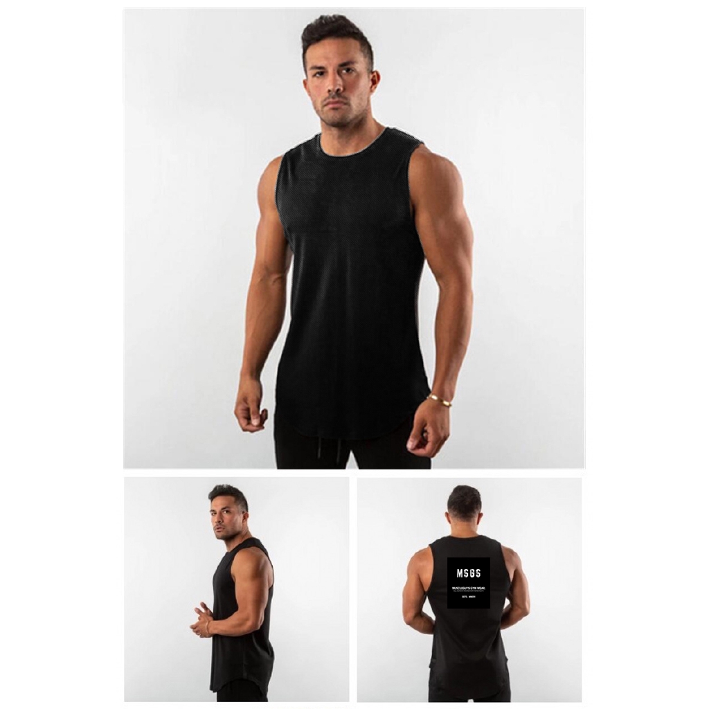 New Summer Mesh Fitness Casual Gym Tank Top Men Sports Workout Clothing Bodybuilding Fashion Singlets Sleeveless Quick Dry Vest