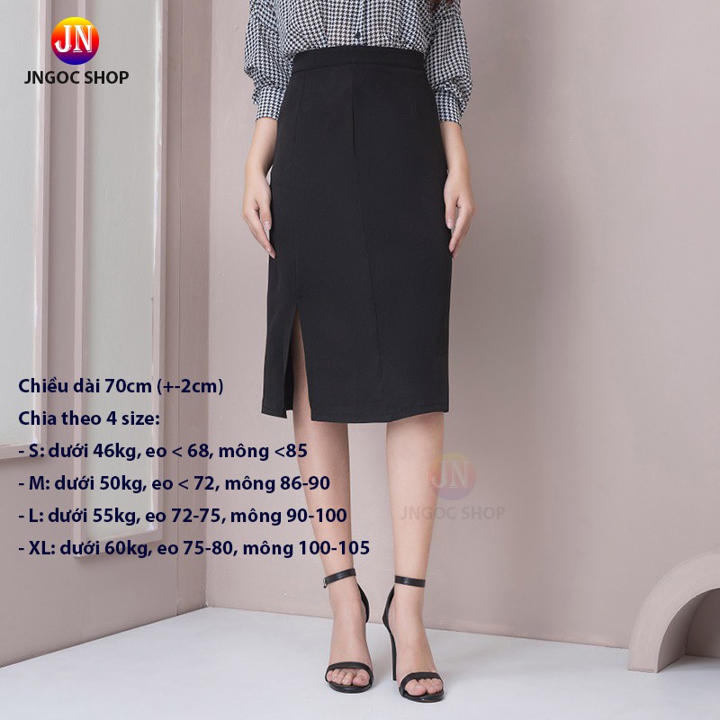 Chân váy dài Ulzzang xẻ tà phong cách Hàn Quốc, Chân váy chữ A dài công sở lưng cao có quần trong chống lộ | BigBuy360 - bigbuy360.vn