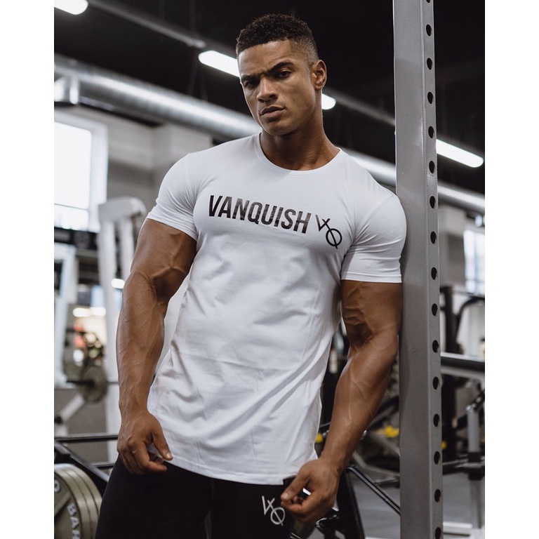 Áo thun thể thao nam LIKEFIT tay ngắn cổ tròn form ôm vải Cotton thấm hút mồ hôi co dãn 4 chiều Vanquish