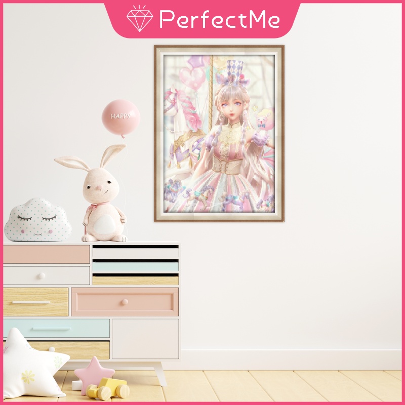 Bộ tranh đính đá 5D họa tiết cô gái Sakura dễ thương kích thước 30x40cm dùng trang trí phòng khách độc đáo