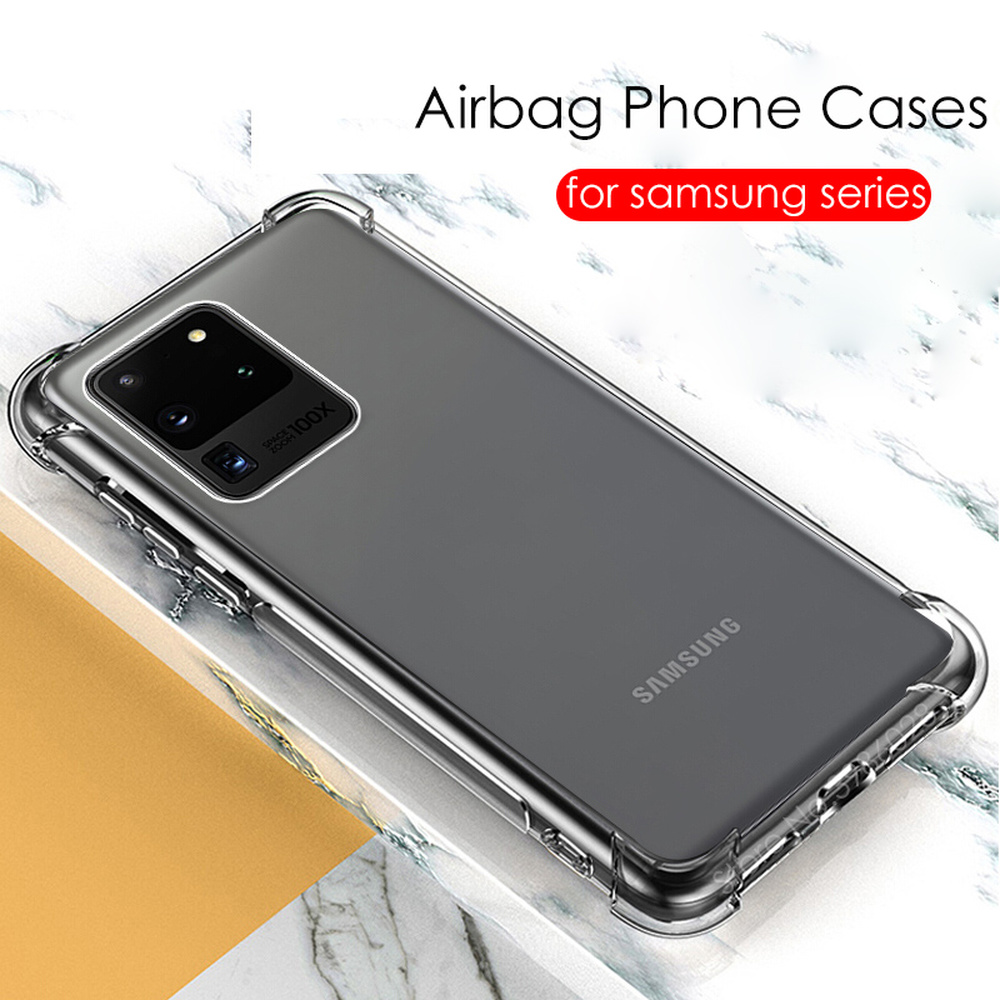 Ốp điện thoại TPU silicon dẻo trong suốt chống sốc cho For  Samsung Galaxy S20 Ultra A51 A71 A70 A60 A50 A40 M10