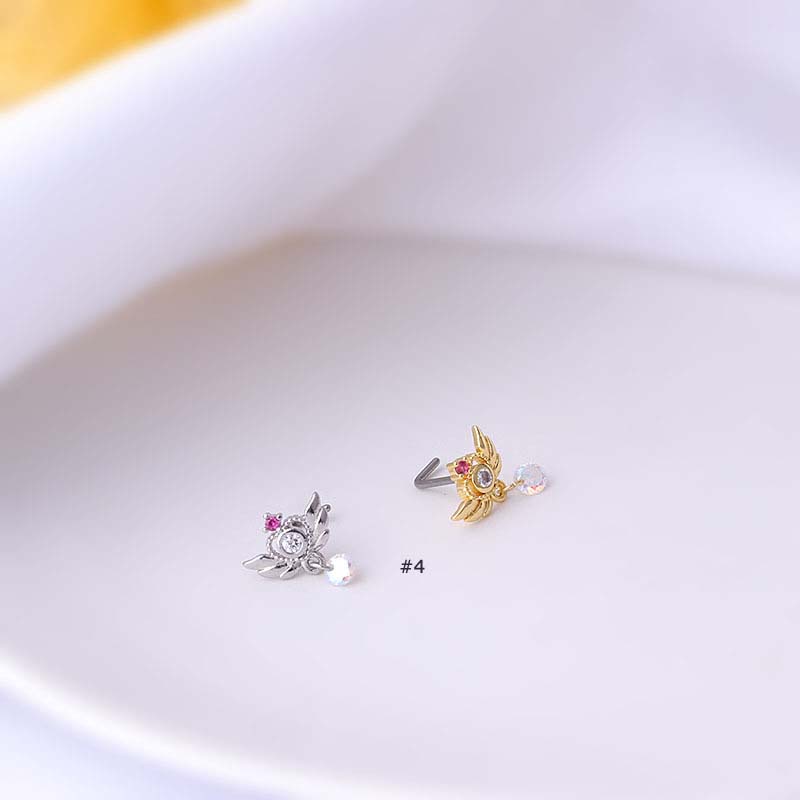 1 Cái 20Gauge Khuyên Mũi Hình Chữ L Đính Đá Zircon