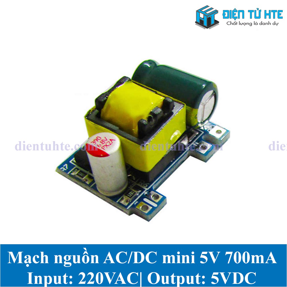 Module nguồn xung mini AC-DC 5V 700mA nhỏ gọn cắm PCB [HTE Quy Nhơn CN2]