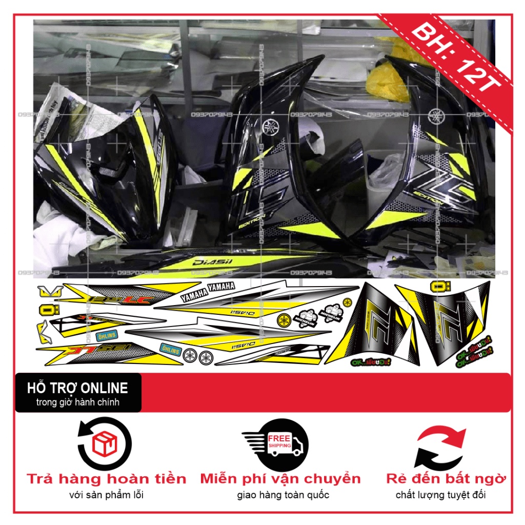 TEM RỜI EX 2011 LC TỔ ONG VÀN ĐEN -- SHIN DECAL 2