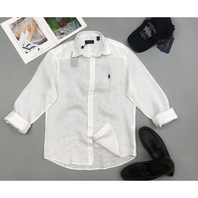 Áo sơ mi tay dài nam xuất xịn form suông , áo sơ mi linen nam bigsize 90kg - ivan bigsize - Trắng