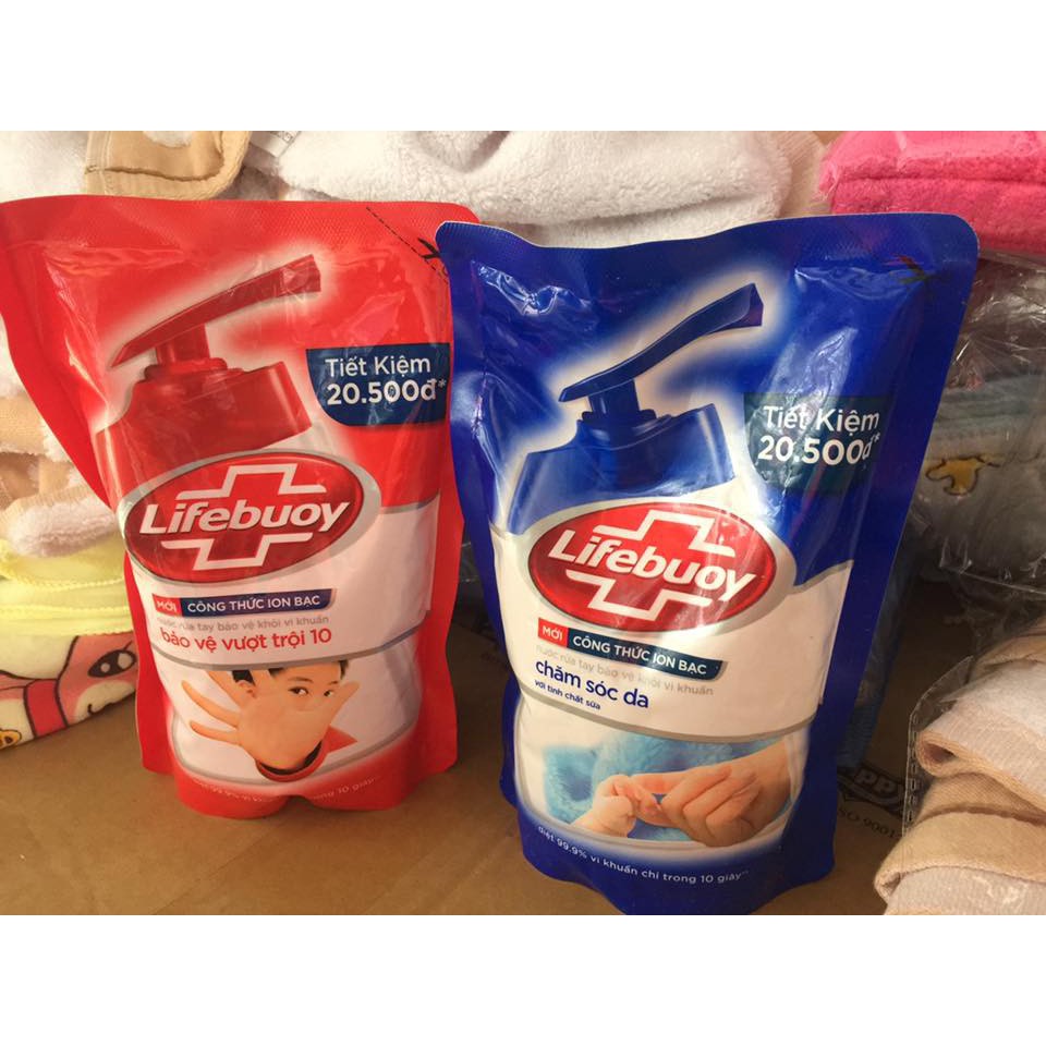 Nước rửa tay Lifebuoy 450g chăm sóc da túi