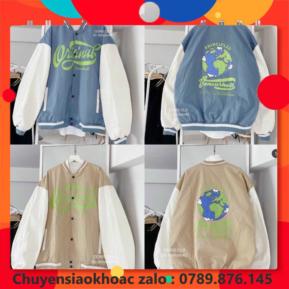 Áo khoác nam nữ nỉ ngoại ko nón in chữ xanh Original