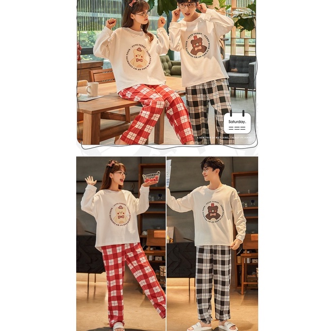 Pijama Bộ Đồ Ngủ Cặp Đôi Quần Áo Đôi Nam Nữ Dài Tay Mặc Ở Nhà Vải Cotton Mùa Xuân Thu Đông Đi Chơi BODODOI15