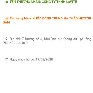 Nước đông trùng hạ thảo Hector sâm